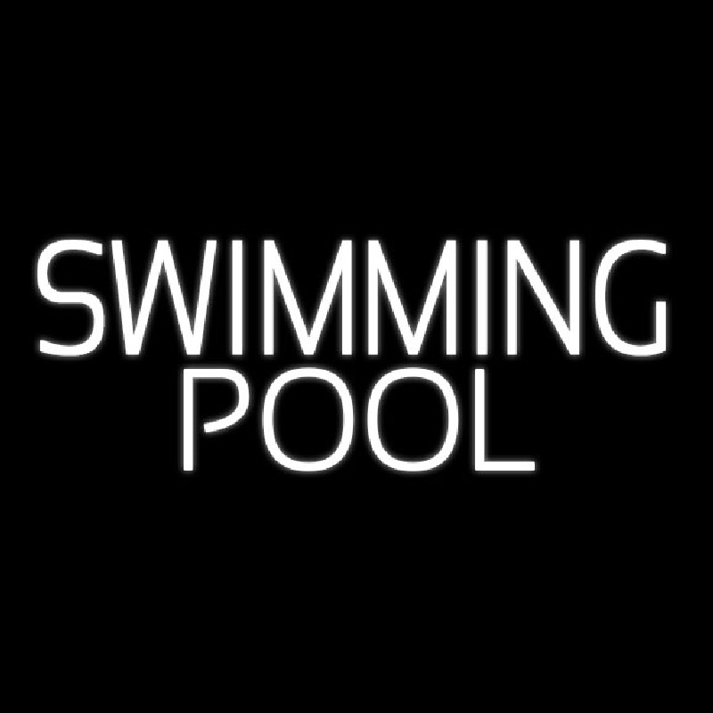 White Swimming Pool Neontábla