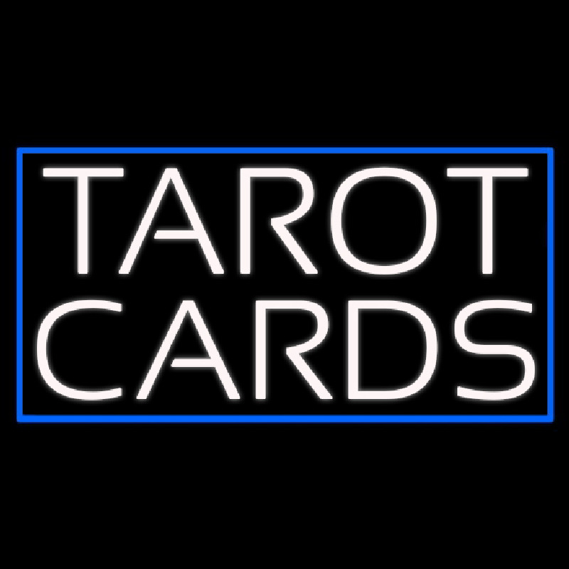 White Tarot Cards Blue Border Neontábla