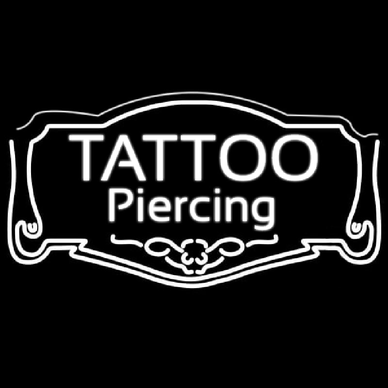 White Tattoo Piercing Neontábla