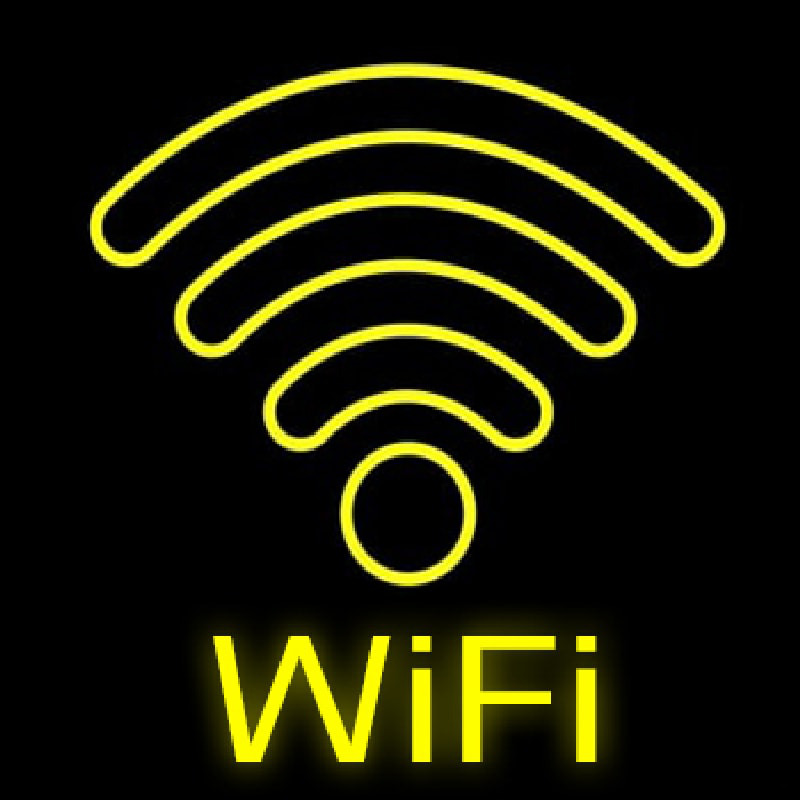 Wifi Retro Yellow Neontábla