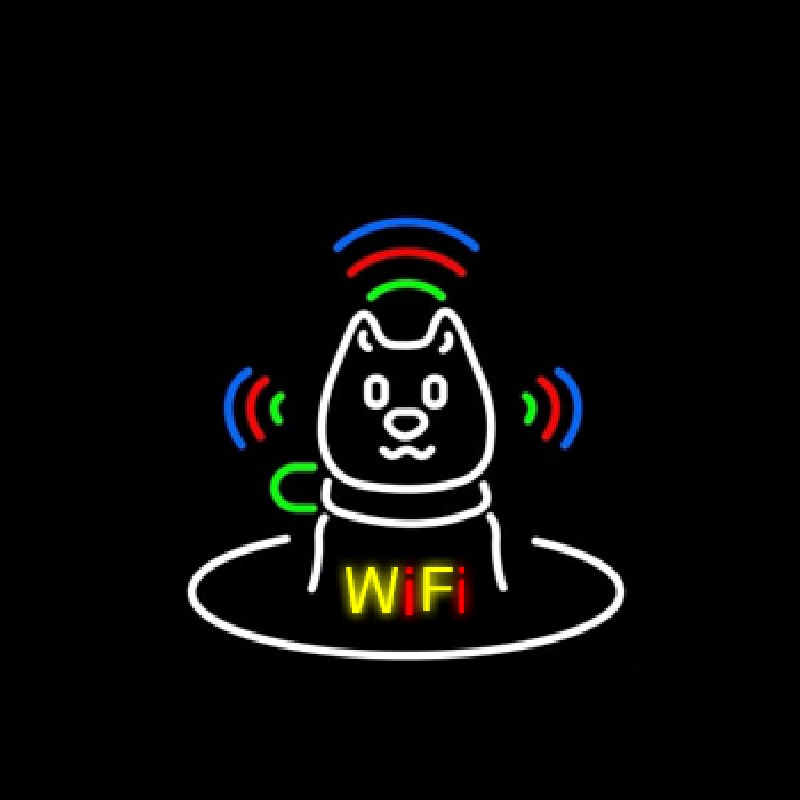 Wifi With Dog Logo Neontábla