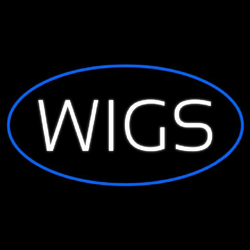 Wigs Oval Blue Neontábla