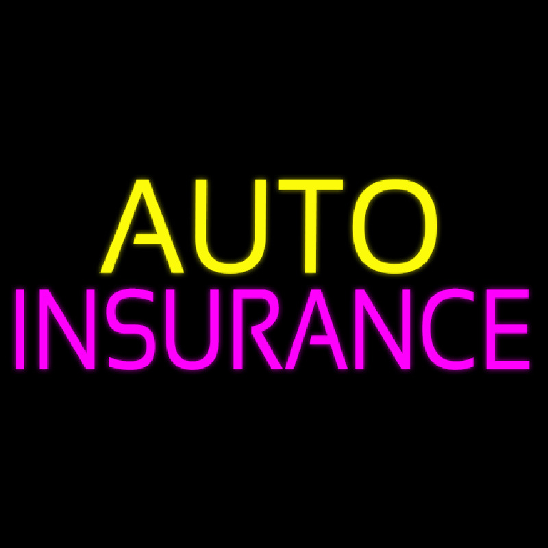 Yellow Auto Pink Insurance Neontábla