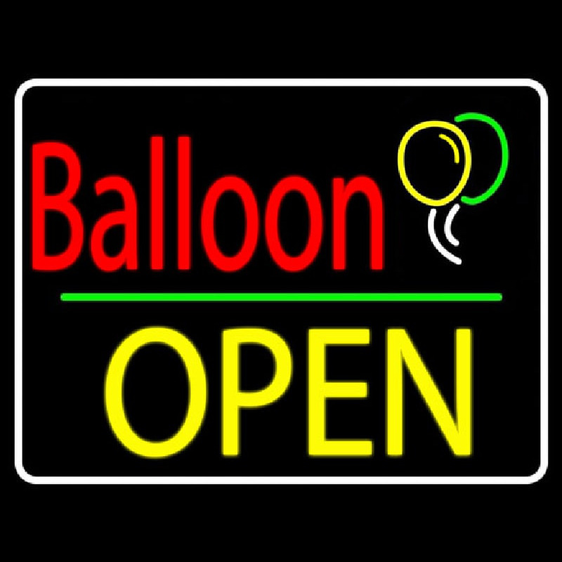 Yellow Block Open Balloon Neontábla