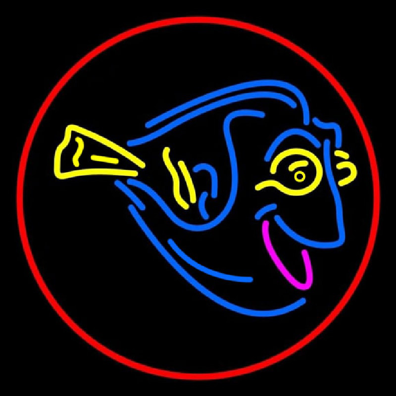 Yellow Blue Fish 1 Neontábla