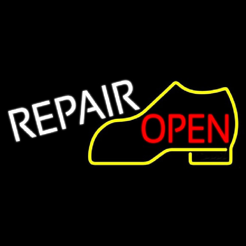 Yellow Boot White Repair Open Neontábla