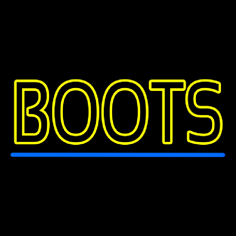 Yellow Double Stroke Boots Neontábla