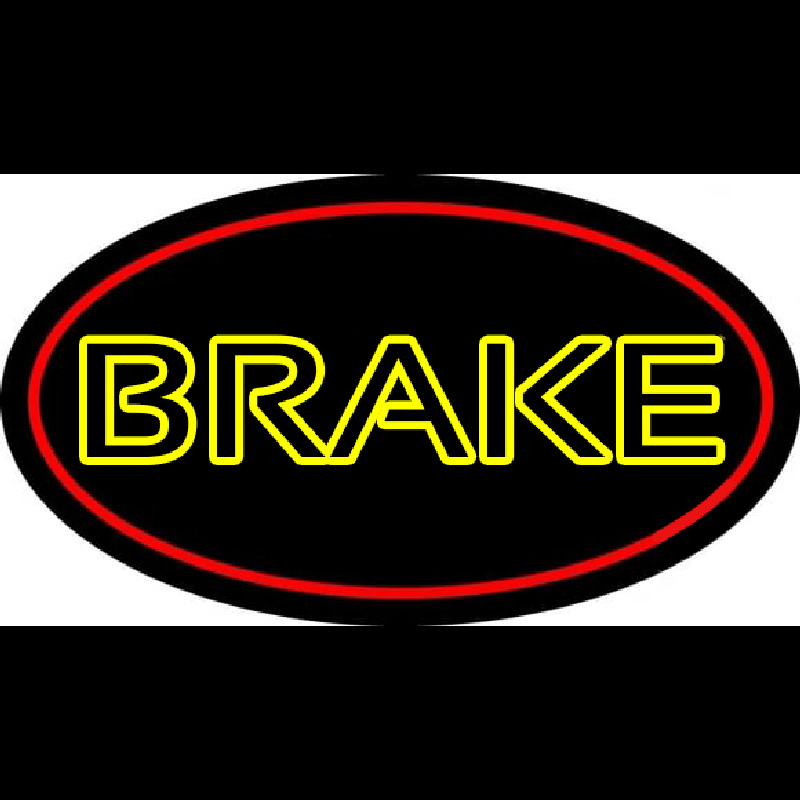 Yellow Double Stroke Brake With Border Neontábla