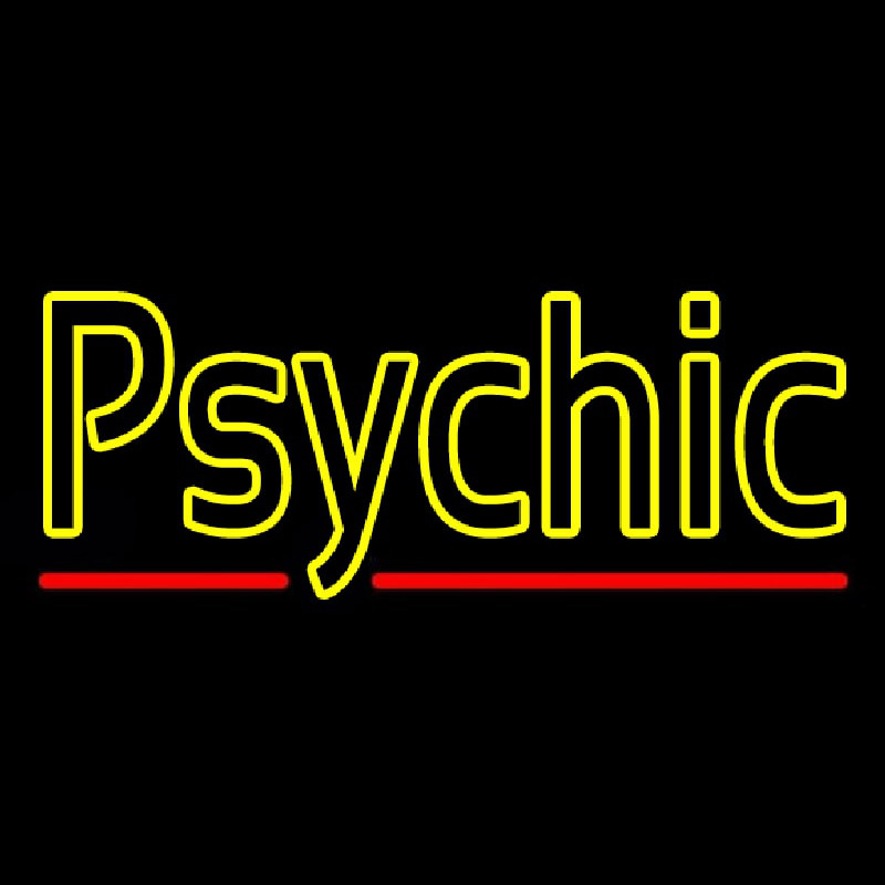 Yellow Double Stroke Psychic Neontábla