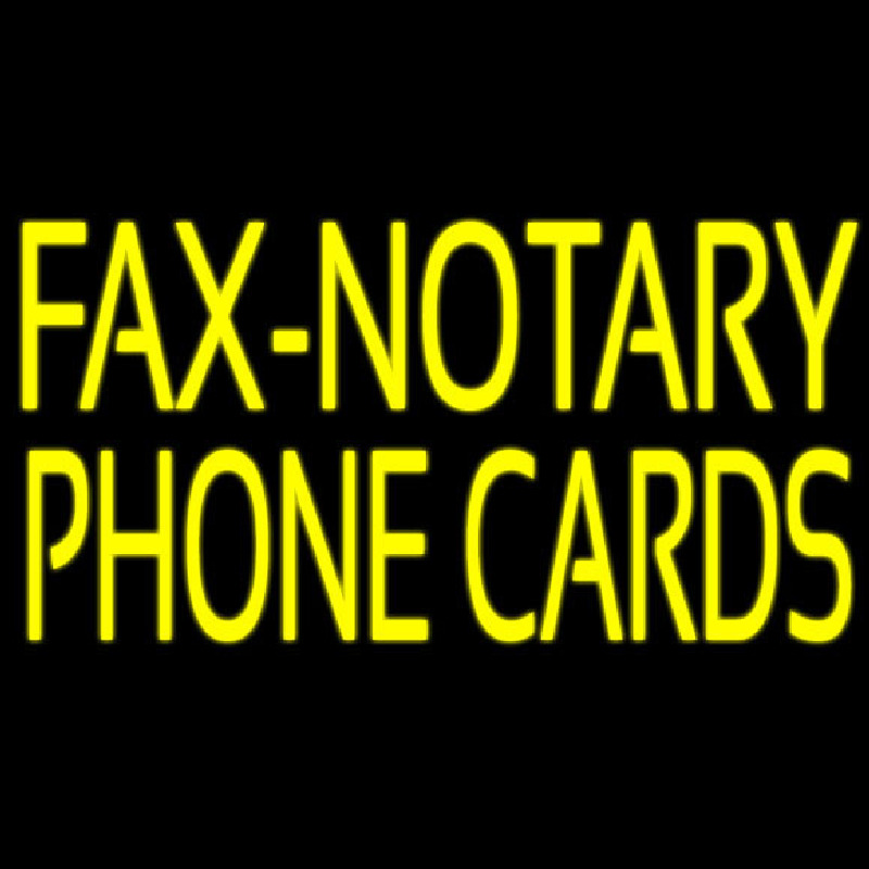 Yellow Fa  Notary Phone Cards Neontábla