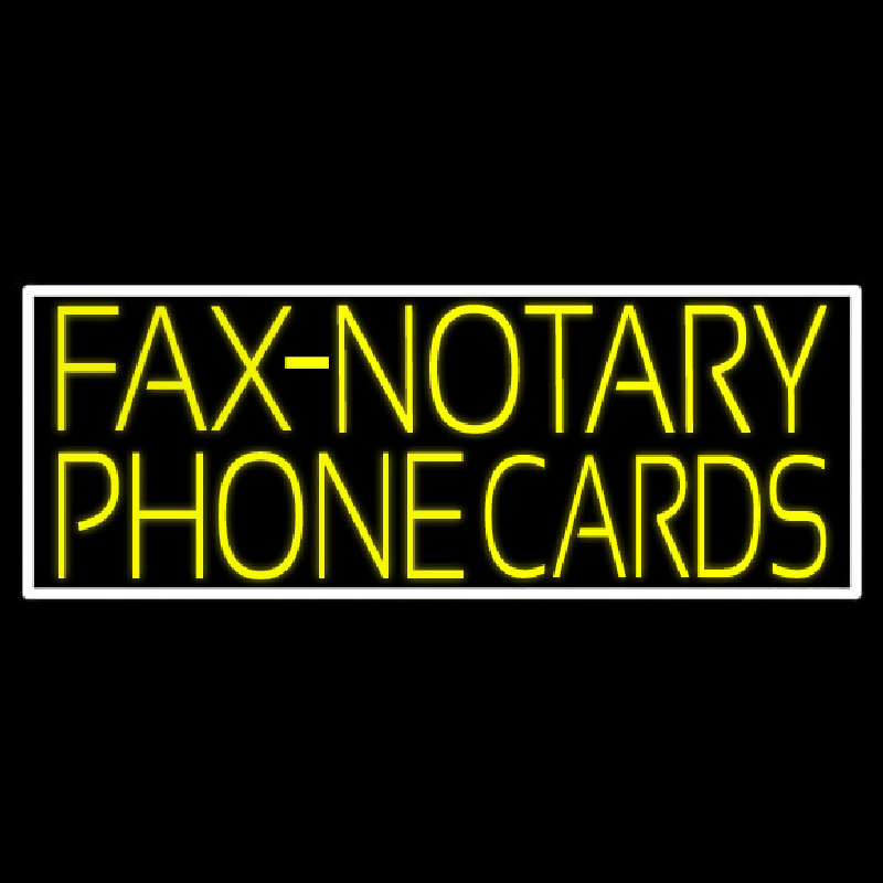 Yellow Fa  Notary Phone Cards With White Border 1 Neontábla