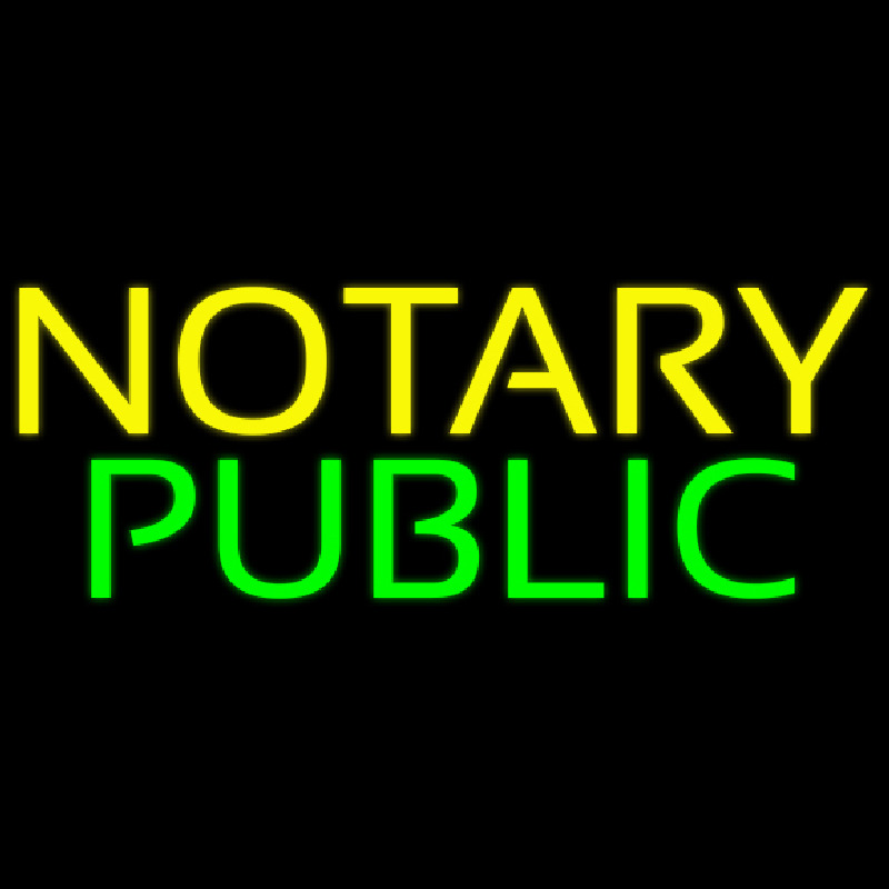 Yellow Green Notary Public Neontábla