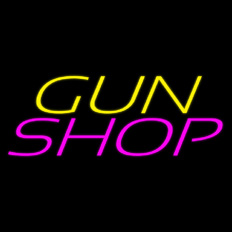Yellow Gun Pink Shop Neontábla