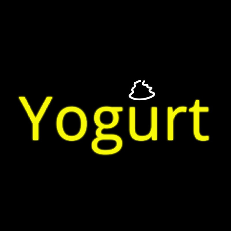 Yellow Horizontal Yogurt Neontábla