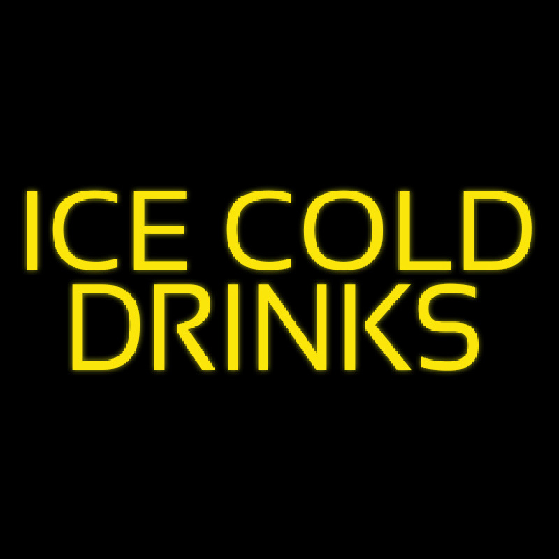 Yellow Ice Cold Drinks Neontábla
