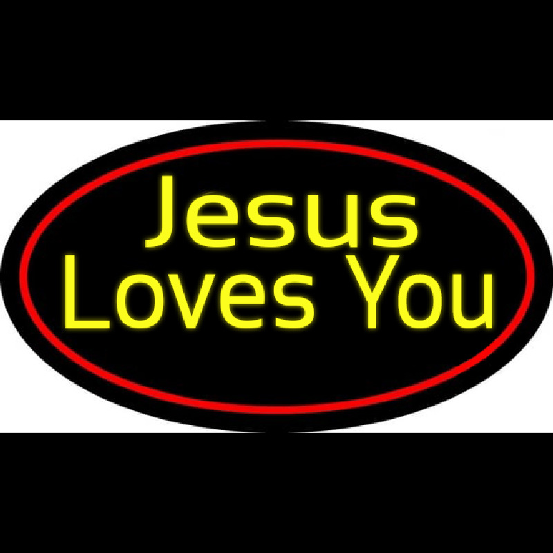 Yellow Jesus Loves You Neontábla