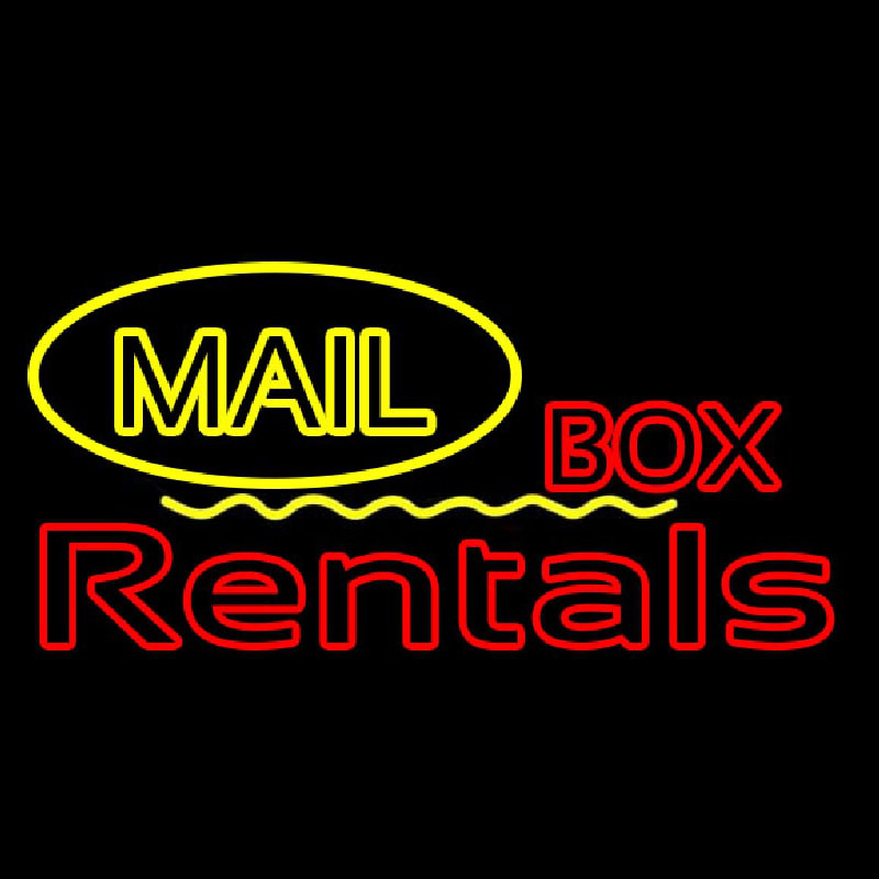 Yellow Mail Block Bo  Rentals Neontábla