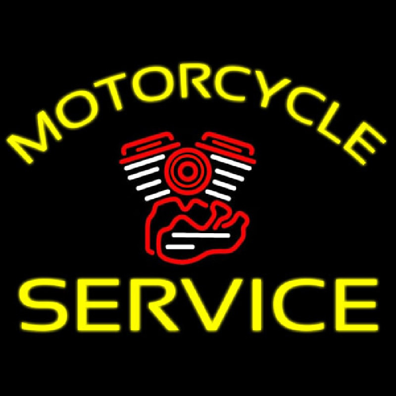 Yellow Motorcycle Service Neontábla