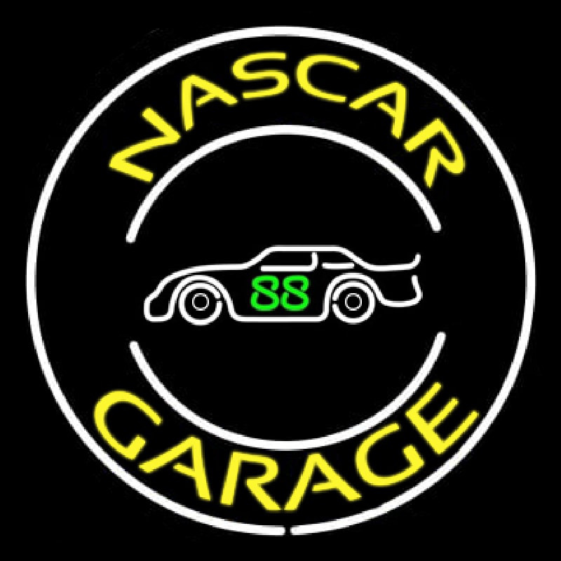 Yellow Nascar Garage Neontábla