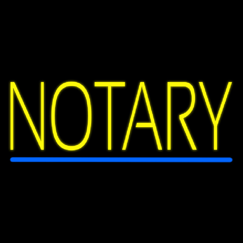 Yellow Notary Blue Line Neontábla