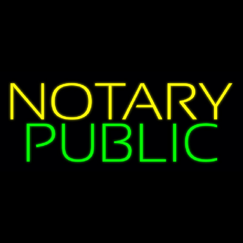 Yellow Notary Public Neontábla