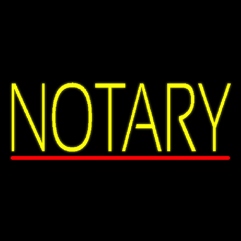 Yellow Notary With Red Line Neontábla