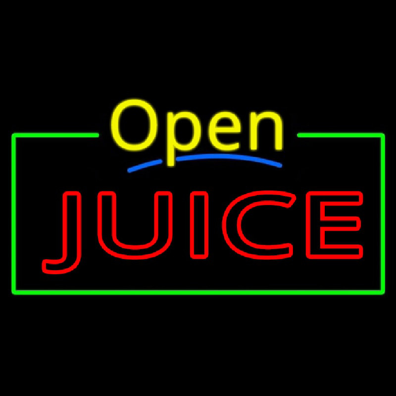 Yellow Open Double Stroke Juice Neontábla