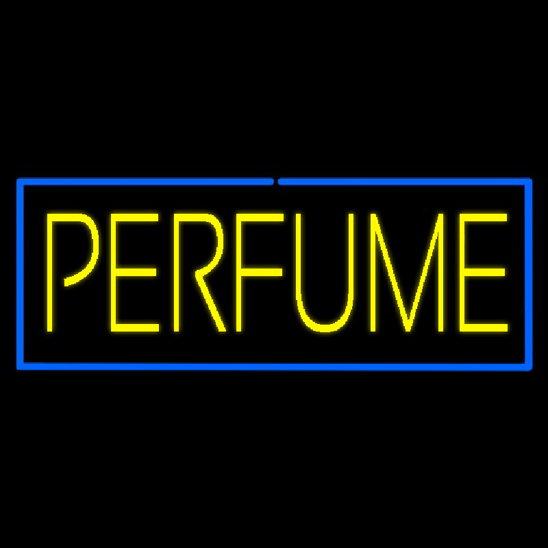 Yellow Perfume With Blue Border Neontábla