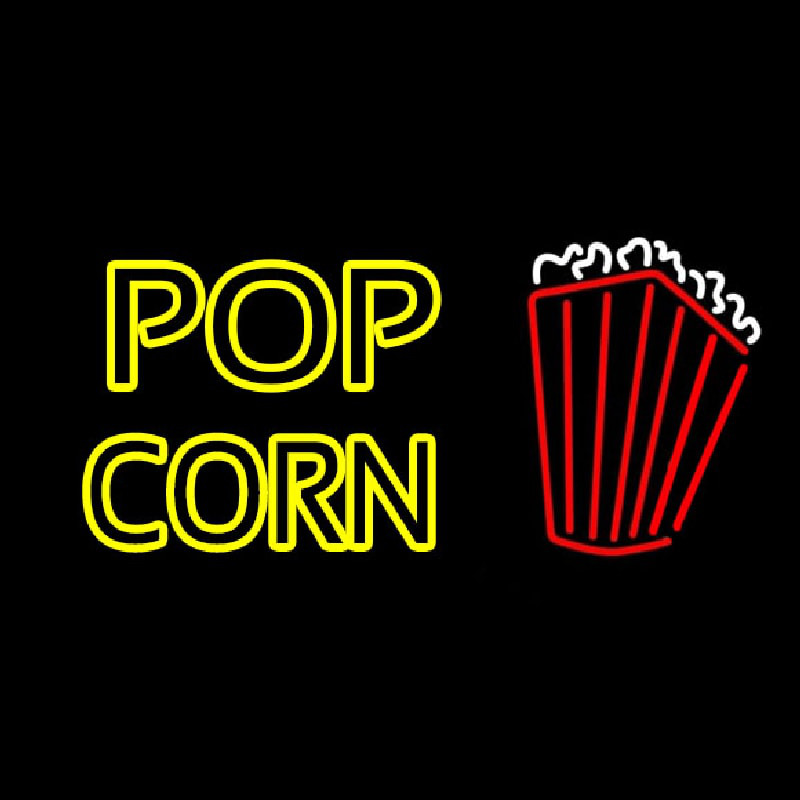 Yellow Popcorn With Logo Neontábla