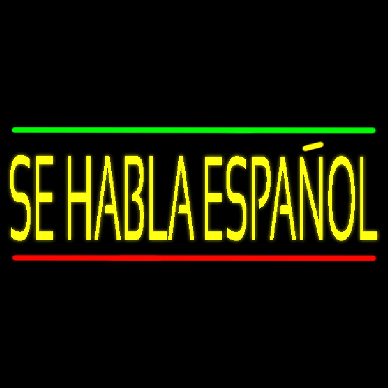 Yellow Se Habla Espanol Neontábla