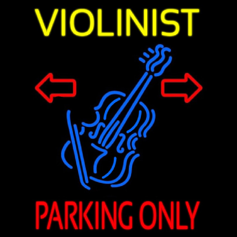 Yellow Violinist Red Parking Only Neontábla