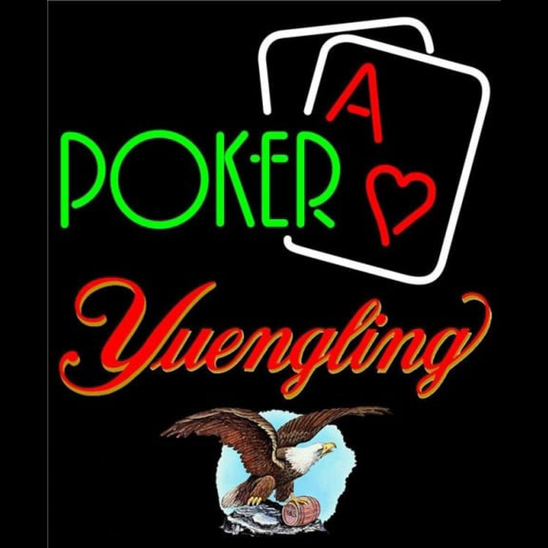 Yuengling Green Poker Beer Sign Neontábla