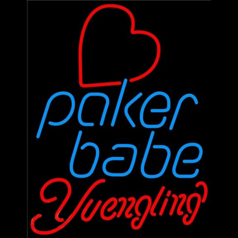 Yuengling Poker Girl Heart Babe Beer Sign Neontábla