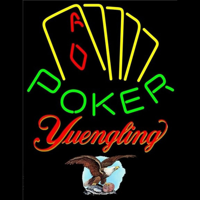 Yuengling Poker Yellow Beer Sign Neontábla