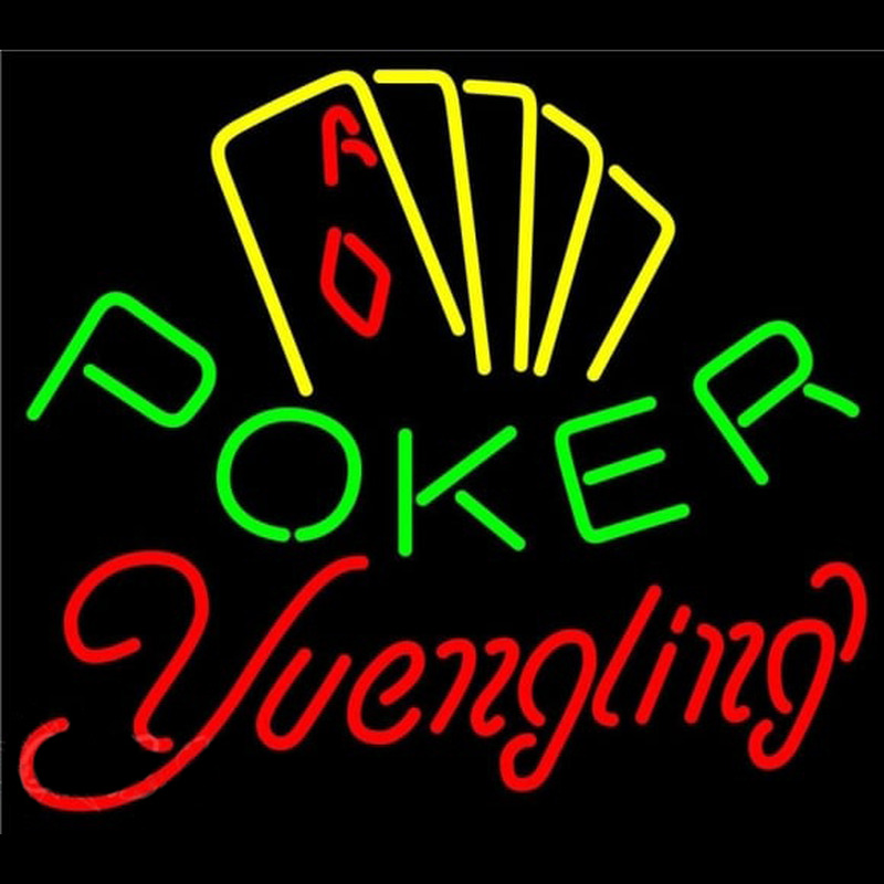 Yuengling Poker Yellow Beer Sign Neontábla