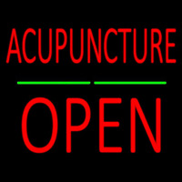 Acupuncture Block Open Green Line Neontábla
