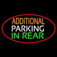 Additional Parking In Rear Oval With Red Border Neontábla