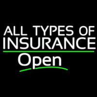 All Types Of Insurance Open Neontábla