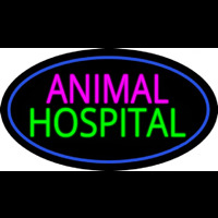 Animal Hospital Blue Oval Neontábla