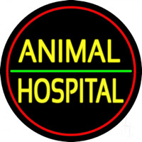 Animal Hospital Red Circle Neontábla