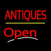 Antiques Open Yellow Line Neontábla