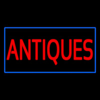 Antiques Rectangle Blue Neontábla