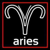 Aries Zodiac Red Border Neontábla