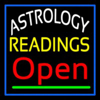 Astrology Readings Open And Blue Border Neontábla