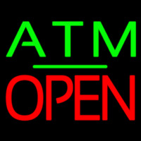 Atm Block Open Green Line Neontábla