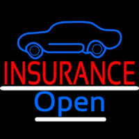 Auto Insurance With Car Logo Open Neontábla