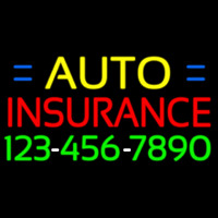 Auto Insurance With Phone Number Neontábla
