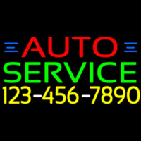 Auto Service With Phone Number Neontábla