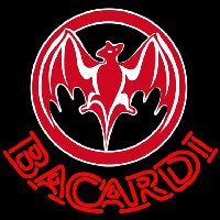 Bacardi Bat Red Logo Rum Sign Neontábla