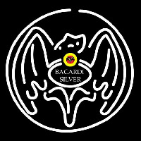 Bacardi Silver Bat Rum Sign Neontábla